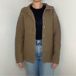 Vintage 1950s Wool Button Down Knit Cardigan  Jacket​​